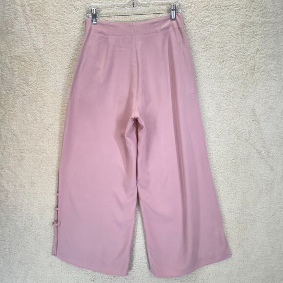 Azucar Wide Leg Pants Women Size S/P Pink Pockets Palazzo Summer Bohemian Hippie - Picture 11 of 16